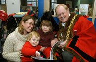 The Mayor of Bristol reading All Change at Bedminster Library,Bristol.