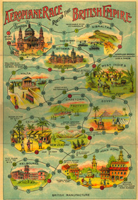 Board game, Aeroplane Race Around the British Empire (British Empire and commonwealth Museum, shows a fictional flight path with various commonwealth countries along the way