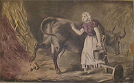 Painting of Mrs O'Leary's cow, long blamed for starting the Chicago fire