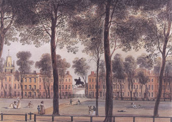 Queen Square Bristol from the North West Corner by Thomas L Rowbotham, 1827 (Bristol's Museums, Galleries and Archives).