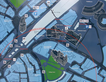 Bristol Legible City on-street map at College Green (Jamie Shaw).