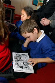 Readers at St George's Primary on launch day (Martin Chainey).