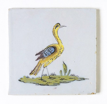 Tin-glazed earthenware tiles from Bristol, 1740-1775 (© Victoria and Albert Museum).