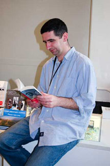 Staff at Arnolfini, Bristol, with the book (Laura Thorne).