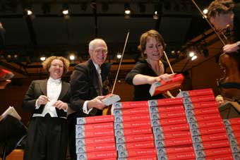 Musicians of the Royal Scottish National Orchestra in Glasgow can't wait to get their hands on copies (Peter Devlin).