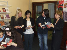 Staff and pupils at Notre Dame High School, Glasgow, join in the Small Island Read.