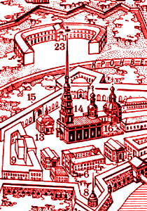 Detail from map of Peter and Paul Fortress.